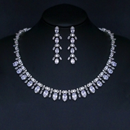 Show details for Charming White Platinum Plated 2 Piece Jewelry Set As a Gift Show details for Charming White Platinum Plated 2 Piece Jewelry Set As a Gift