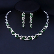 Show details for Fashion Cubic Zirconia Platinum Plated 2 Piece Jewelry Set Show details for Fashion Cubic Zirconia Platinum Plated 2 Piece Jewelry Set