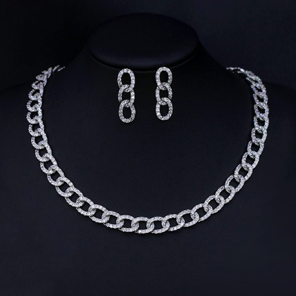 Picture of Need-Now White Cubic Zirconia 2 Piece Jewelry Set from Editor Picks