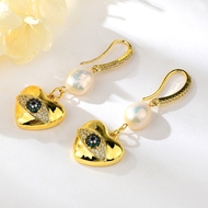 Show details for Funky Love & Heart White Dangle Earrings with Low Cost