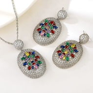 Show details for Fashion Cubic Zirconia Colorful 2 Piece Jewelry Set