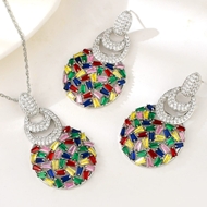 Show details for Geometric Cubic Zirconia 2 Piece Jewelry Set with Fast Delivery
