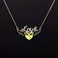 Show details for Amazing Love & Heart Platinum Plated Pendant Necklace