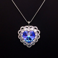 Show details for Most Popular Swarovski Element Blue Pendant Necklace
