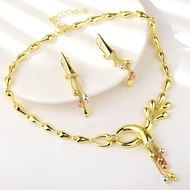Show details for Bulk Multi-tone Plated Zinc Alloy 2 Piece Jewelry Set Exclusive Online