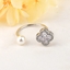 Show details for Eye-Catching White Platinum Plated Fashion Ring with Member Discount