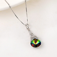 Show details for Copper or Brass Swarovski Element Pendant Necklace with Fast Shipping