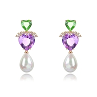 Picture of Love & Heart Medium Dangle Earrings with Fast Delivery