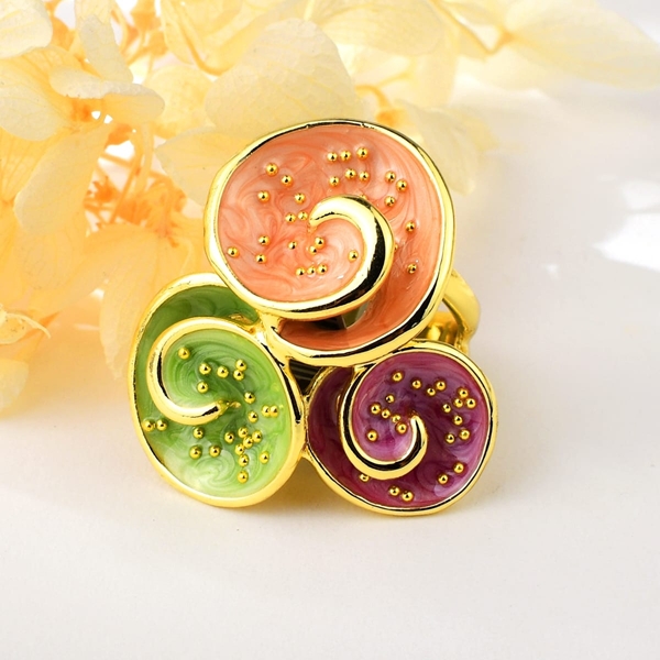 Picture of Distinctive Colorful Flowers & Plants Fashion Ring with Low MOQ