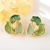 Picture of Good Quality Enamel Green Dangle Earrings