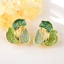 Show details for Good Quality Enamel Green Dangle Earrings