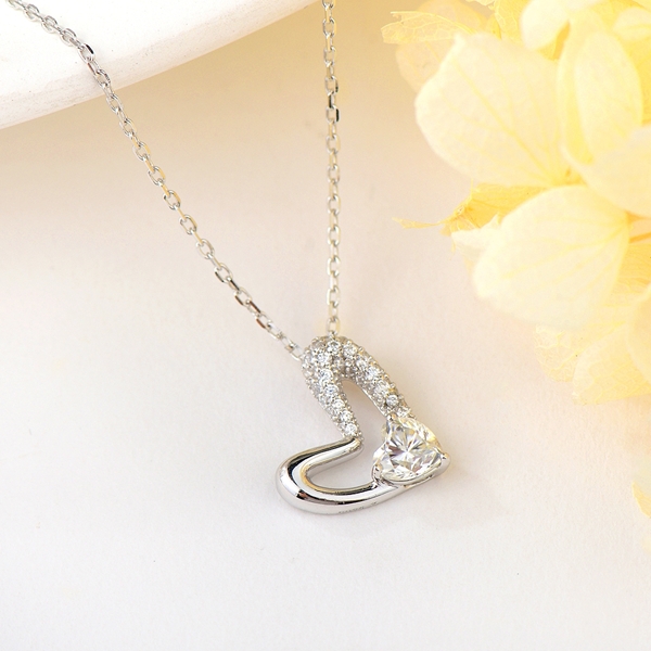 Picture of Brand New White Love & Heart Pendant Necklace with Full Guarantee