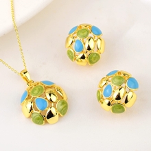 Show details for Fashion Artificial Crystal Zinc Alloy 2 Piece Jewelry Set