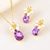 Picture of Buy Gold Plated Purple 2 Piece Jewelry Set with Full Guarantee