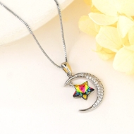 Show details for Popular Swarovski Element Platinum Plated Pendant Necklace