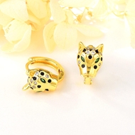 Show details for Delicate Animal Green Small Hoop Earrings