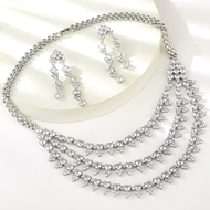 Show details for Good Quality Cubic Zirconia White 4 Piece Jewelry Set