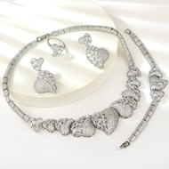 Show details for Attractive White Platinum Plated 4 Piece Jewelry Set For Your Occasions