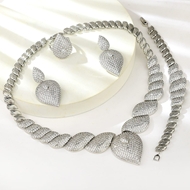 Show details for Staple Flowers & Plants Platinum Plated 4 Piece Jewelry Set