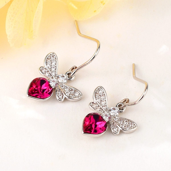 Picture of Fashion Pink Dangle Earrings with Worldwide Shipping