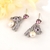 Picture of Trendy Platinum Plated Purple Dangle Earrings with No-Risk Refund