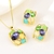 Picture of Delicate Geometric Opal 2 Piece Jewelry Set
