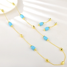 Show details for Charming Blue Geometric 2 Piece Jewelry Set As a Gift
