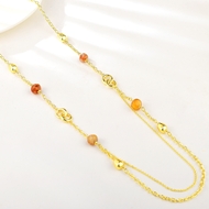 Show details for Classic Gold Plated Fashion Sweater Necklace in Exclusive Design
