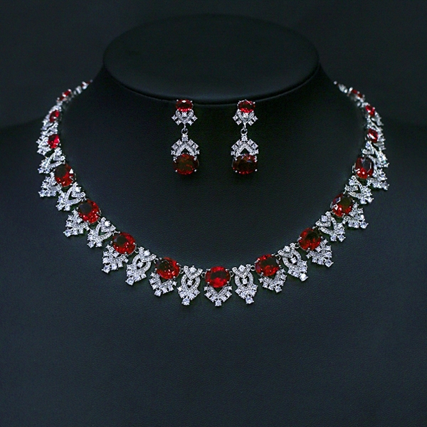 Picture of Sparkly Party Platinum Plated 2 Piece Jewelry Set