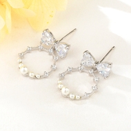 Show details for Low Price 925 Sterling Silver Platinum Plated Dangle Earrings from Top Designer