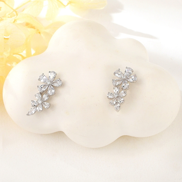 Picture of Fancy Flowers & Plants Platinum Plated Dangle Earrings