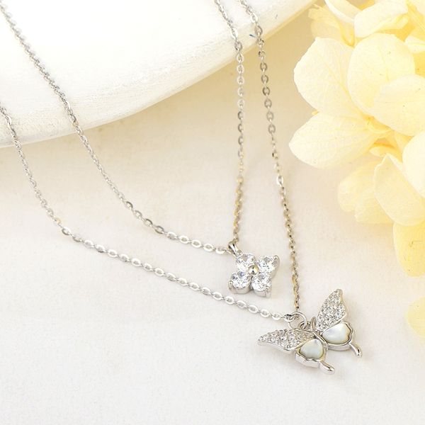 Picture of Purchase Platinum Plated Cubic Zirconia Pendant Necklace Exclusive Online