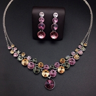 Show details for Wholesale Platinum Plated Geometric 2 Piece Jewelry Set with No-Risk Return