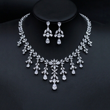 Show details for Cheap Copper or Brass Platinum Plated 2 Piece Jewelry Set From Reliable Factory