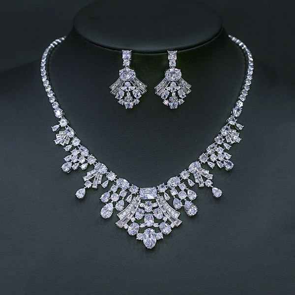 Picture of Great Value White Cubic Zirconia 2 Piece Jewelry Set from Reliable Manufacturer