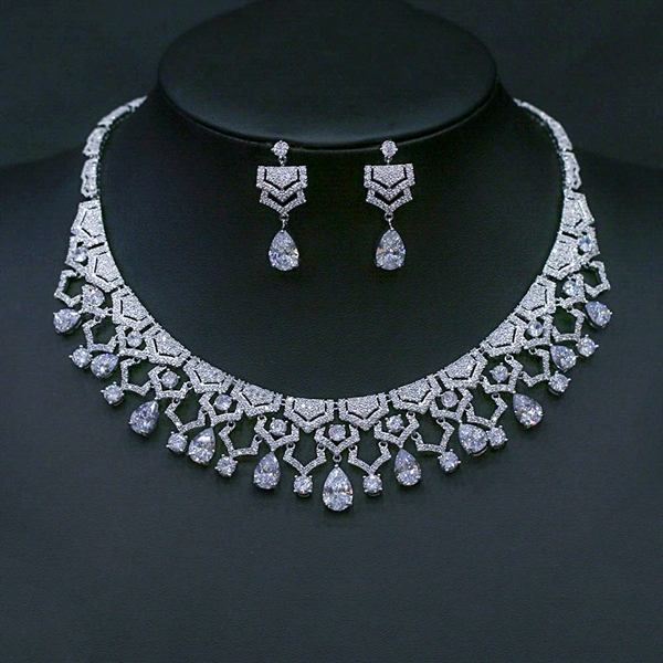 Picture of Buy Platinum Plated Flowers & Plants 2 Piece Jewelry Set with Low Cost