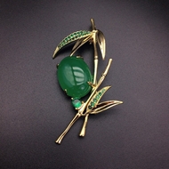 Show details for Origninal Flowers & Plants Green Brooche