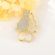 Show details for Nickel Free Gold Plated Cubic Zirconia Brooche with Fast Shipping