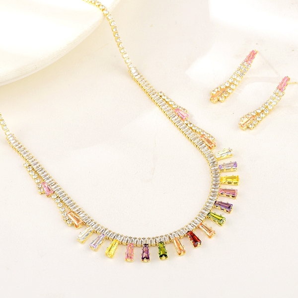 Picture of Eye-Catching Colorful Cubic Zirconia 2 Piece Jewelry Set with Member Discount