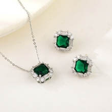 Show details for Shop Platinum Plated Green 2 Piece Jewelry Set with Wow Elements