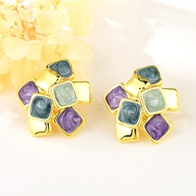Show details for Featured Purple Enamel Dangle Earrings with Full Guarantee