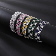 Picture of Wholesale Platinum Plated White Fashion Bracelet with No-Risk Return