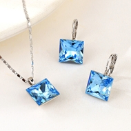 Show details for Low Cost Platinum Plated Swarovski Element 2 Piece Jewelry Set with Low Cost