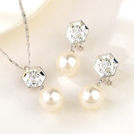 Show details for Good Swarovski Element White 2 Piece Jewelry Set