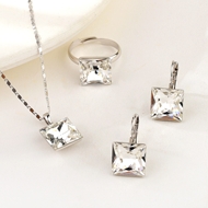 Show details for Fashion Platinum Plated 3 Piece Jewelry Set with 3~7 Day Delivery