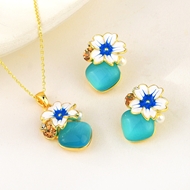 Picture of Fast Selling Blue Zinc Alloy 2 Piece Jewelry Set from Editor Picks