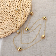 Show details for Bulk Gold Plated Colorful Long Chain Necklace Exclusive Online